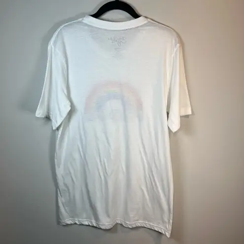 Eighty Eight Rainbow Proud Crew Neck T-Shirt White Short Sleeve Embroidered NEW Adult Medium