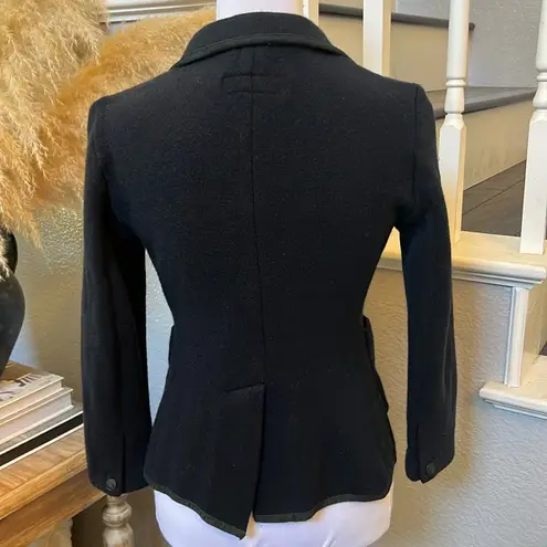 Rag and Bone  Navy Blue Long Sleeve Merino Wool Tweed Blazer Jacket Size Small