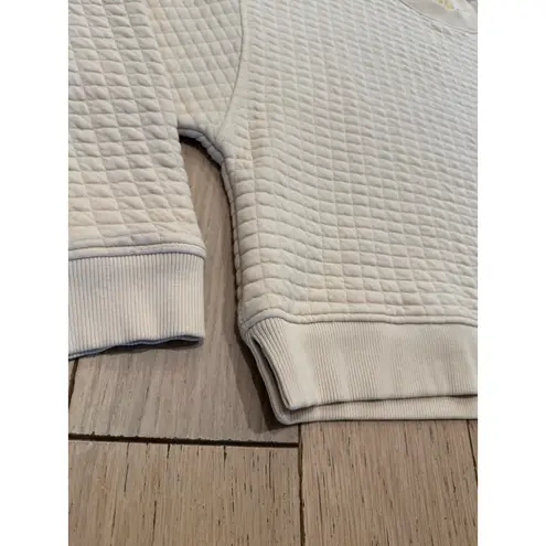 Nation Ltd Ozzie quilted Crop Crew sweatshirt Sand Beige Tan Size M - MSRP $185