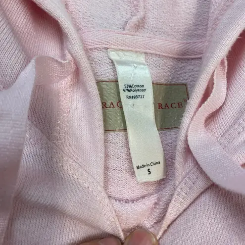 Embrace The Race Pullover Pink Hooded Sweatshirt Equestrian Logo Size S