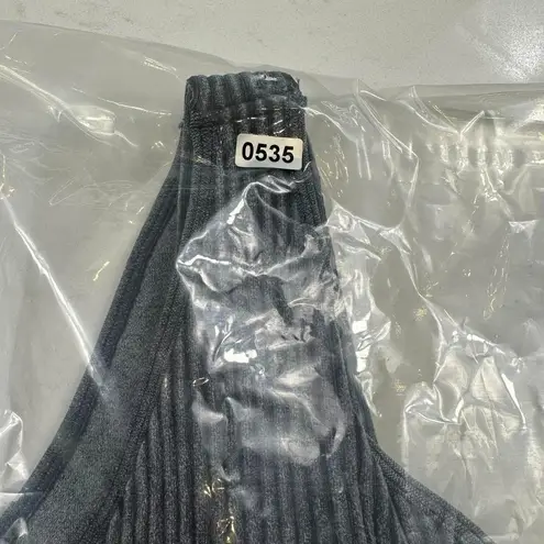 NWT S.Deer Ribbed V Neck Crop Top Shirt Womens L Mineral Wash Grey Bralette Gray Size L