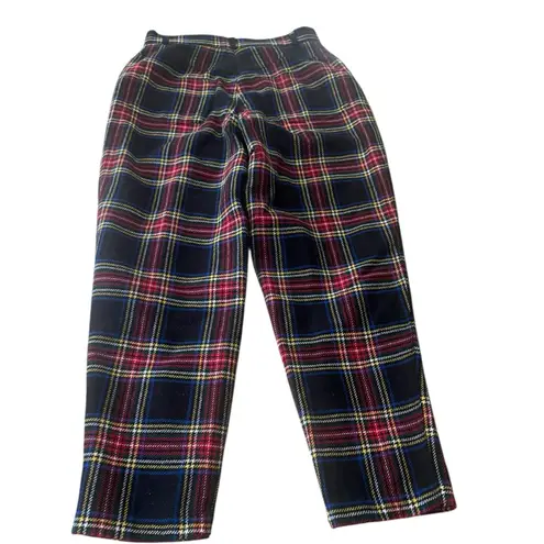 Eagles Eye Tartan Plaid wool Trousers Size 12/14 Christmas holiday lined Red