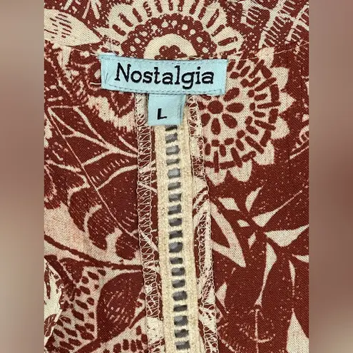 Women's Nostalgia V Neck Sleeveless Shirt Blouse Tank Top Rust Copper Sz L NWOT Size L