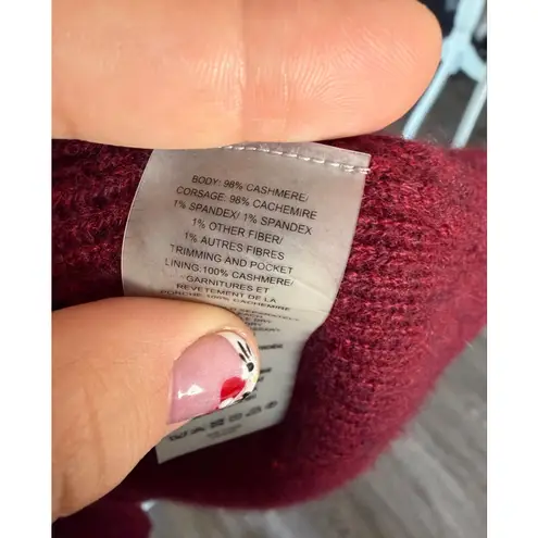 margaret o'leary Hooded Cashmere Wrap Sweater Sz XS Red Fairytale Cozy