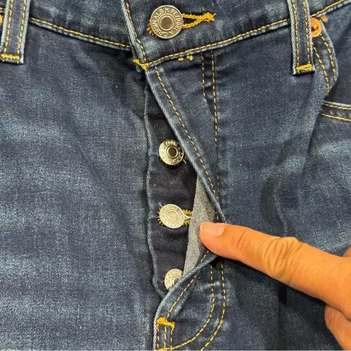 RE/DONE NWT 29 Deep Faded Blue 90s High Rise Loose Jeans Button Front Casual