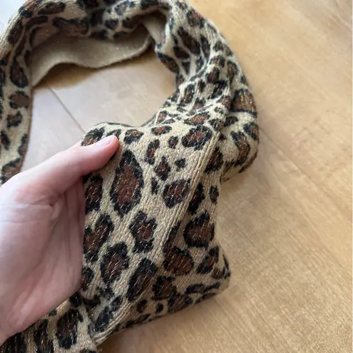 Cejon Cheetah Print Scarf, Animal Print Fringe Scarf Brown