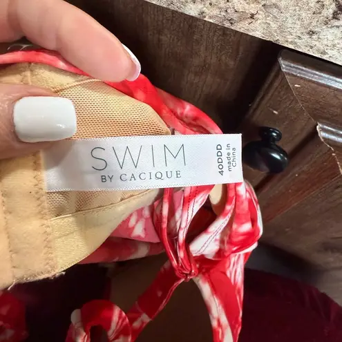 Cacique Red and White One Piece Swimsuit Women's