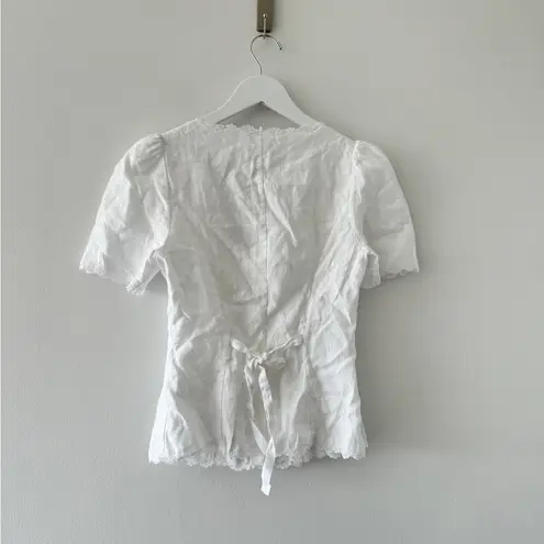 Reformation  Anabella White Linen Top 2