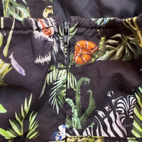 Unique Vintage Tarrytown Hostess Jungle Print Midi Dress Retro Pinup Size Large