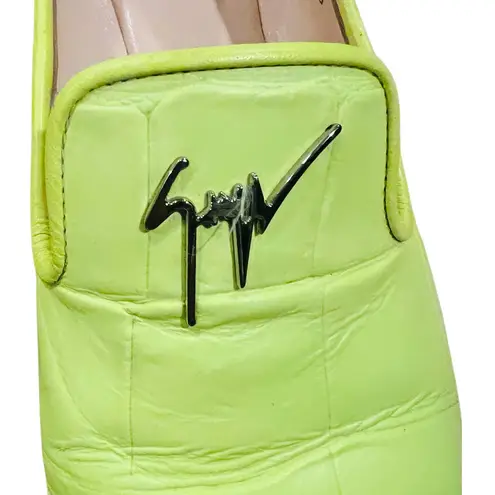 Giuseppe Zanotti Neon Croc Embossed Leather Smoking Slippers Size 36 (6 US)