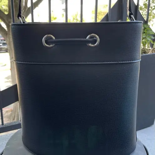 Karl Lagerfeld Black Drawstring Shoulder Bucket Crossbody Bag