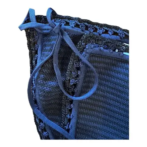 Solid & Striped Navy Blue Black Knit Crochet Tie Side The Clara Bikini Bottom S