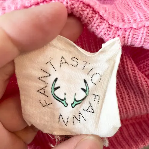 Fantastic Fawn Pink Fringe Trim Sweater Knit Pullover Casual Cute Size S Girly