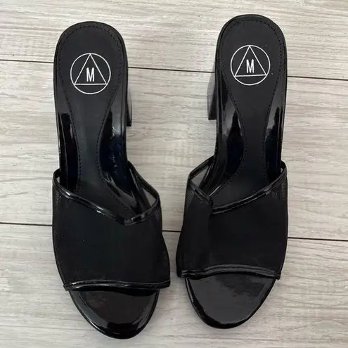 Missguided Misguided Black mesh Women's block Heeled Sandals size 6