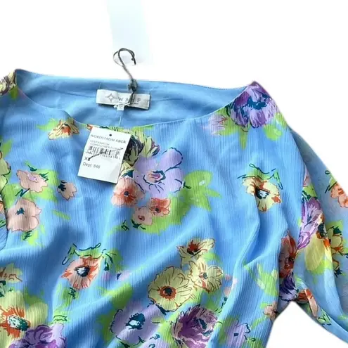 WAYF Women's xs Floral Off-Shoulder Long Sleeve Blouse Spring Casual