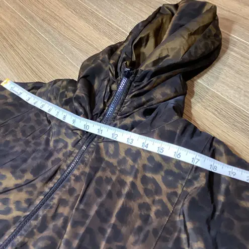 BAG IT Leopard Print Hooded Jacket With Matching Bag One Size Lightweight Brown - Image 3