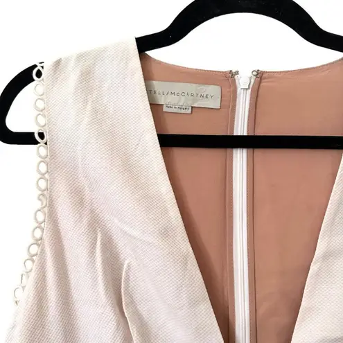 Stella McCartney Aline Broderie Anglaise V-Neck Mini Dress Sz IT 44