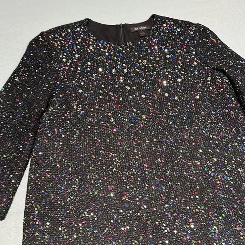 St. John Caviar Multi Mini Black Sequins Dress Size 6 D41