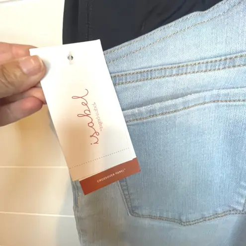 isabel maternity Jeans Size 10 Light Blue Wash Over Belly Panel Skinny NWT
