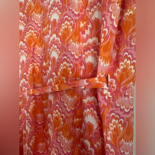 J. McLaughlin Cerise Linen Wrap Dress size medium