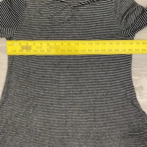 West Loop Black & White Striped Long Sleeve Above the Knee Sweater Dress Large