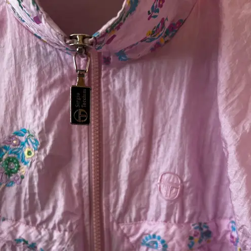 Sergio Tacchini Vintage Old School Women’s Windbreaker Paisley Jacket Size 14 Pink