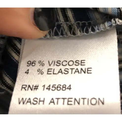 Eleven Star Striped Hoodie Pullover V Neck Long Sleeve Casual Top Women's Size m Blue Size M