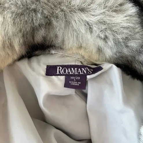 Roaman’s Faux Fur Jacket Black Size 18