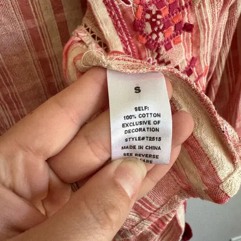 NWT Seen and Be Seen Red Cream Stripe Open Cardigan Blouse Womens S