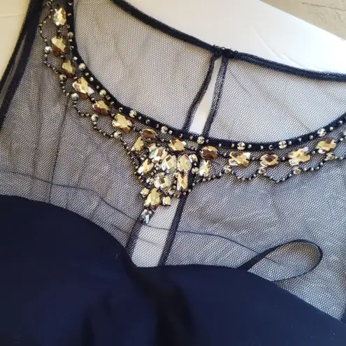 Hailey Logan blue jeweled neckline dress