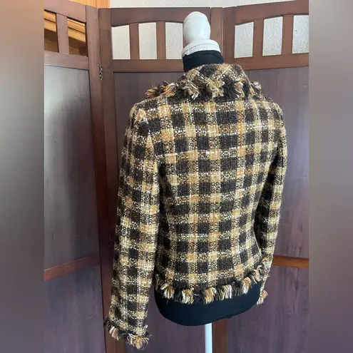 Walter Black and Carmel fringe trim blazer Black Size 8