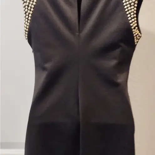 Marilyn Monroe Black Back Zip Gold Studded Sheath Dress Size M