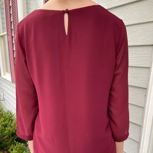 Naked Zebra Boutique Burgundy Blouse