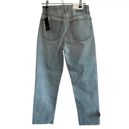 RE/DONE 70s Stove Pipe High-Rise size 26 Denim Jeans surf blue destroyed button