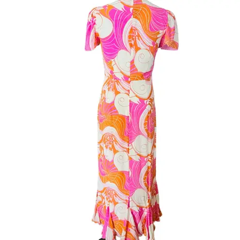 RHODE Lulani Midi Dress Size 2 Pink