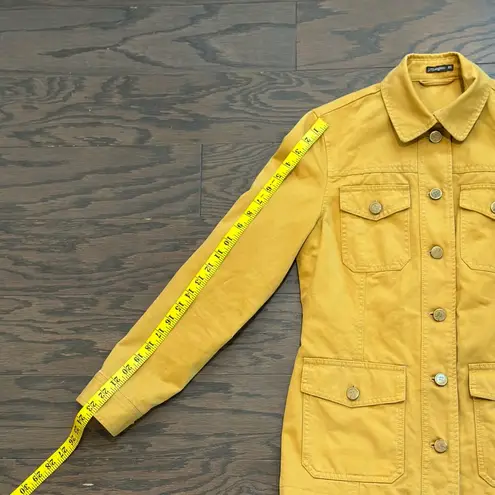 J. McLaughlin  Classic Twill Cargo Utility Jacket in Mustard Yellow Size XS