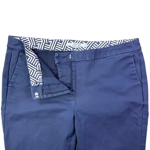 Boden Ankle Pants Womens Cropped Chinos Casual Work Trousers Size 8 Petite Blue