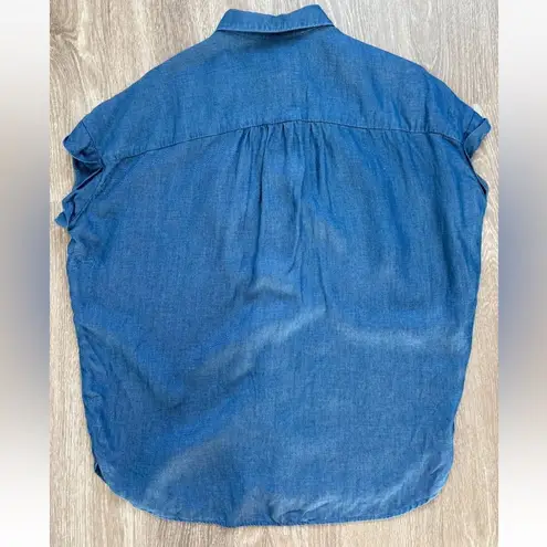 J. McLaughlin Top Womens Size Small Cotton Chambray Button Up Boho Western Ranch