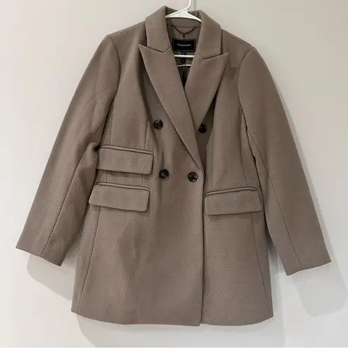 BCBGMAXAZRIA  Peak Lapel Double Breasted Coat Color Stone Size M NWT