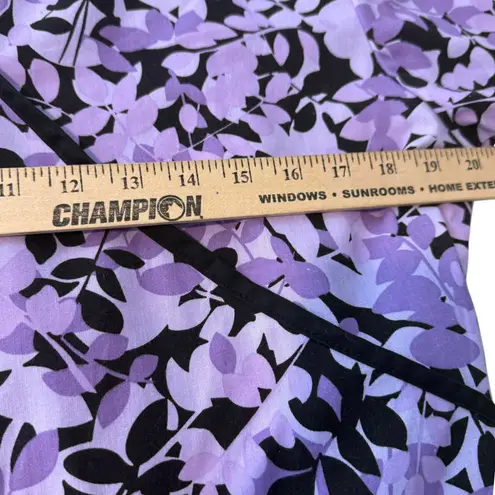 Absolute Womens Purple Floral Scrub Top (M) And Cherokee Purple Scrub Pants (S) Size M