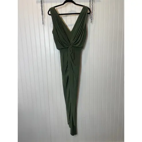 MISA Los Angeles NWT Olive Green Domino Spaghetti Strap Maxi Dress Size XS
