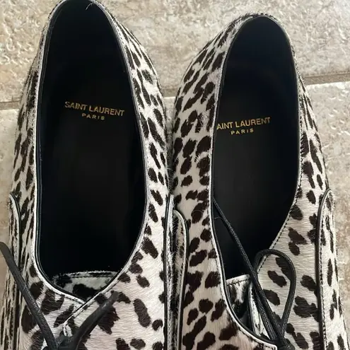 Saint Laurent Lulu Richelieu Baby Cat Pony Hair Oxfords