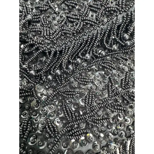 Vintage Mademoiselle Handmade Beaded Black Evening Bag Hong Kong Purse