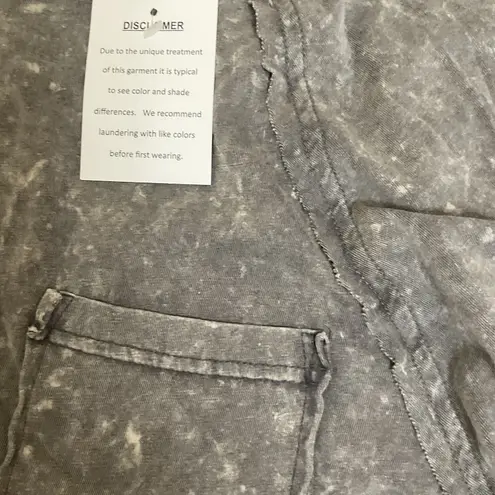 New In Womens Dark Gray Sleeve Crew Neck Front Pocket Mini Dress Size S