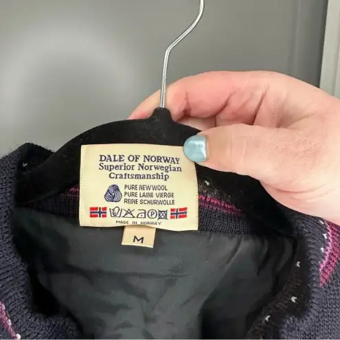 Vintage Dale of Norway Salt Lake City Olympics 2002 Full Zip Wool Sweater Medium Black