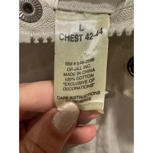 Diamondback Cream Work Coat Barn Jacket With Brown Corduroy Collar Fisherman L Tan Size L