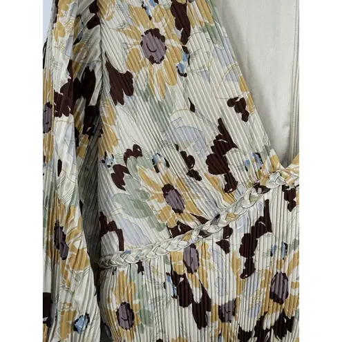 Polo Ralph Lauren Floral Pleated Satin Dress Sunflower Floral size 4 Cottage