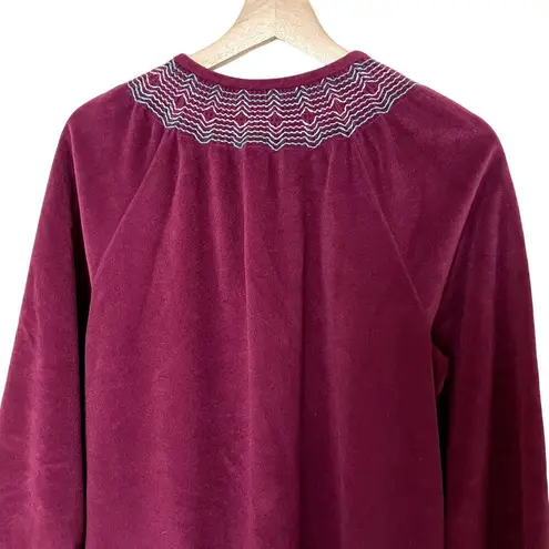 Vanity Fair Womens Maxi Embroidered Robe Vintage House Coat Embroidered Size M