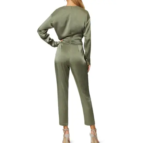 Ramy Brook NWT Women's Green Long Sleeve V-Neck Belted Crosby Jumpsuit Size 6