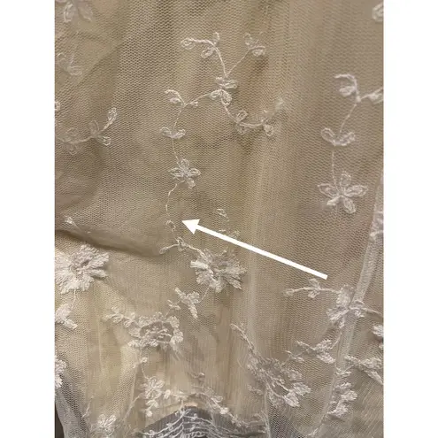 APRIL CORNELL FOR CORNELL STRAW Beige White Embroidered Button Down Long Skirt Size L